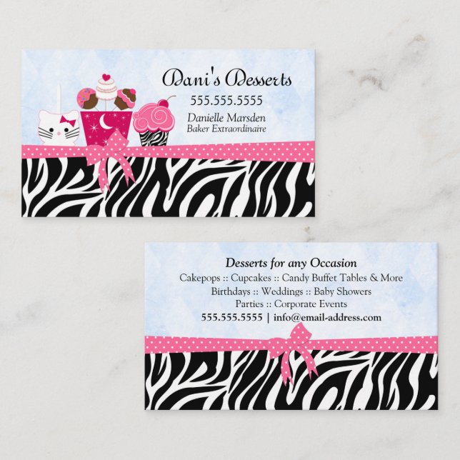 Tarjeta De Visita Postres de panadería (Anverso / Reverso)