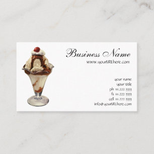 Tarjeta De Visita Postres de Sundae de Helado de Chocolate Caliente