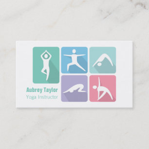 Tarjeta De Visita Posturas modernas para principiantes en Yoga Entre