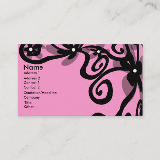 Tarjeta De Visita Potencia De Flor En Negro