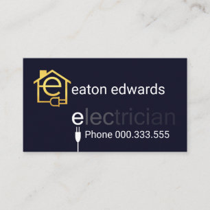 Tarjeta De Visita Power Plug Electrician Bokeh