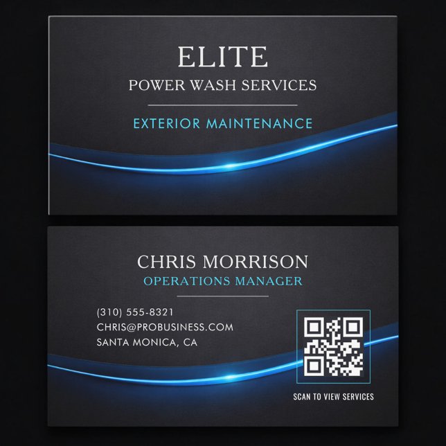 Tarjeta De Visita Power Wash Services QR Code Professional (Subido por el creador)