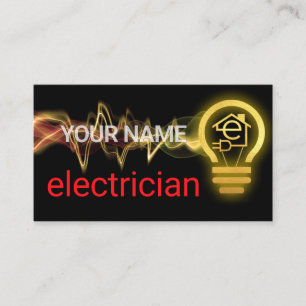 Tarjeta De Visita Powers Lightning Up Letra-e Bombilla Doméstica
