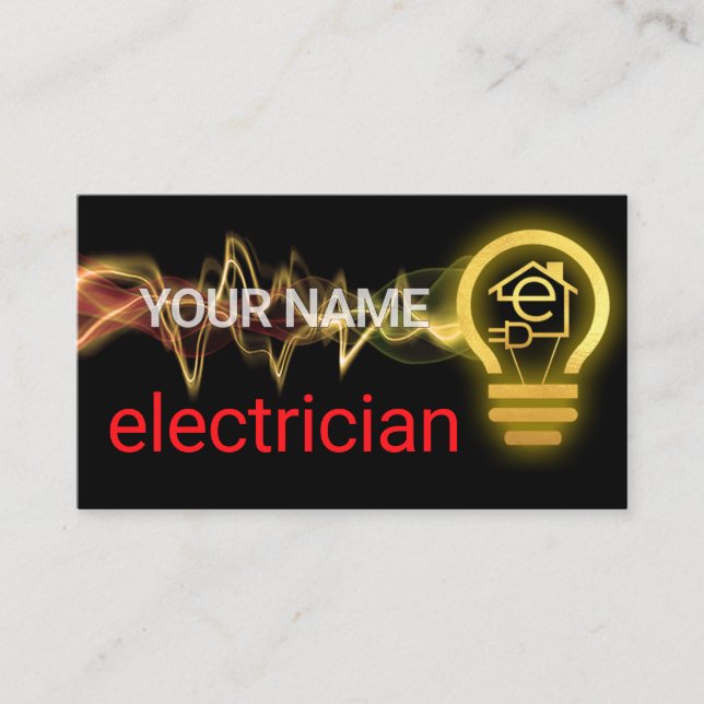 Tarjeta De Visita Powers Lightning Up Letra-e Bombilla Doméstica (Anverso)