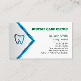 Tarjeta De Visita Práctica Clínica Dental Profesional Moderna