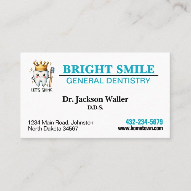 Tarjeta De Visita Práctica de dentistas (Anverso)