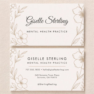 Tarjeta De Visita Práctica de Salud Mental Floral Botánica 