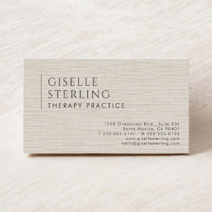 Tarjeta De Visita Práctica de Terapia Lino Natural