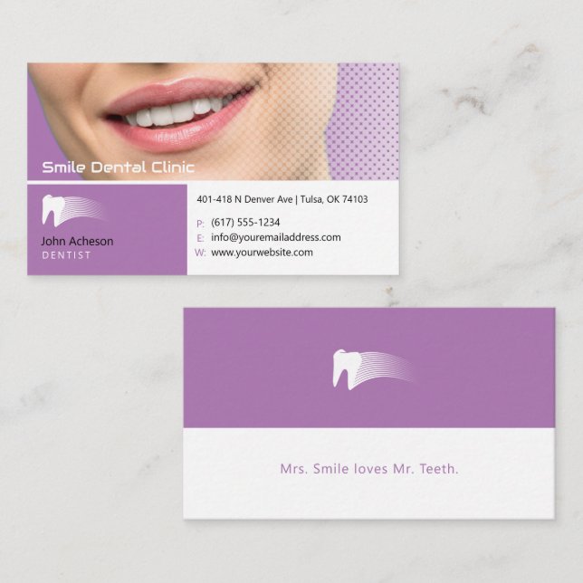 Tarjeta De Visita práctica dental | Profesional médico (Anverso / Reverso)