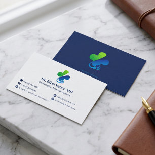 Tarjeta De Visita Práctica Médica Minimalista Moderna   Logotipo Per