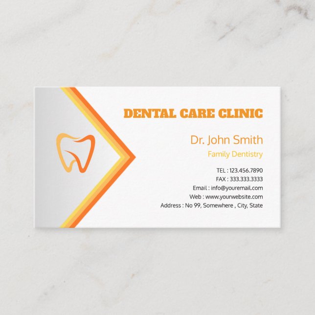 Tarjeta De Visita Práctica Personalizada Dental Profesional Moderna (Anverso)