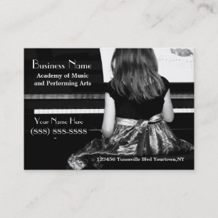 Tarjeta De Visita Practicar el piano en vestido bonito