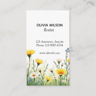 Tarjeta De Visita Prado delicado de flores silvestres