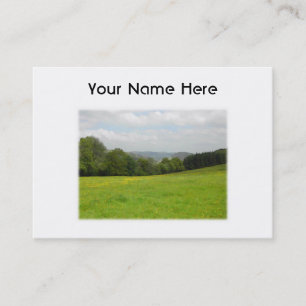 Tarjeta De Visita Prado verde. Paisaje del campo. Personalizado