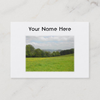 Tarjeta De Visita Prado verde. Paisaje del campo. Personalizado