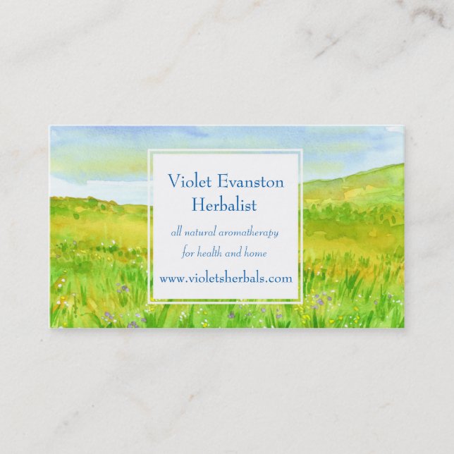 Tarjeta De Visita Prairie Grass Wildflower Meadow Herbal (Anverso)