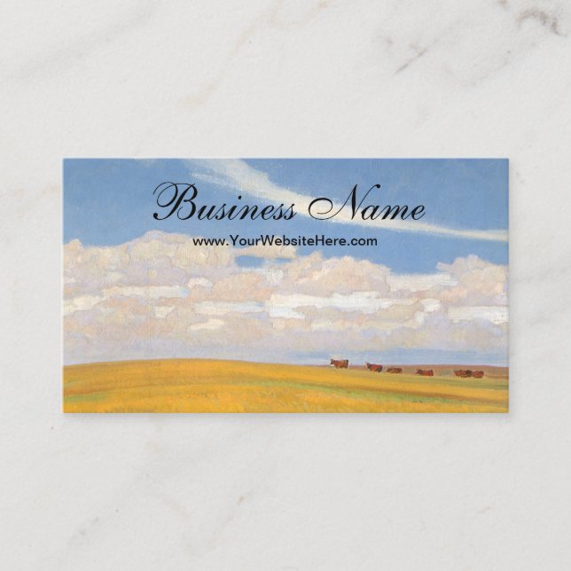 Tarjeta De Visita Prairie tras tormenta de Maynard Dixon, arte vinta (Anverso)