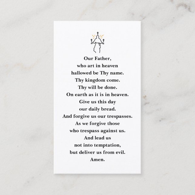 Tarjeta De Visita Prayer Card  (Anverso)