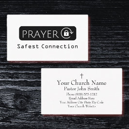 Tarjeta De Visita Prayer Safest Connection WiFi Church Business Card