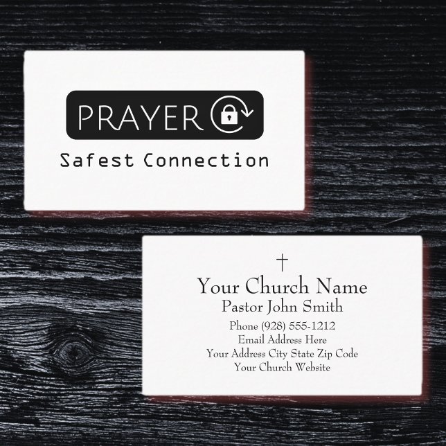 Tarjeta De Visita Prayer Safest Connection WiFi Church Business Card (Prayer Safest Connection WiFi Church Business Card)