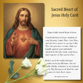 Tarjeta De Visita Prayer to the Sacred Heart of Jesus Holy Card