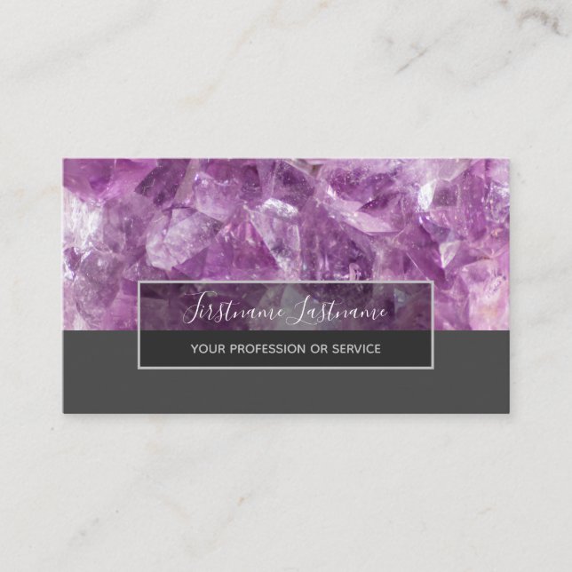 Tarjeta De Visita Preciosa amethyst gem joyas de cristal de lujo (Anverso)