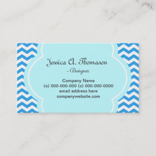 Tarjeta De Visita Precioso, elegante, moderno chevron azul