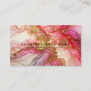 Tarjeta De Visita Precioso y Deslumbrante Rosa y Dorado Tinta Alcoho