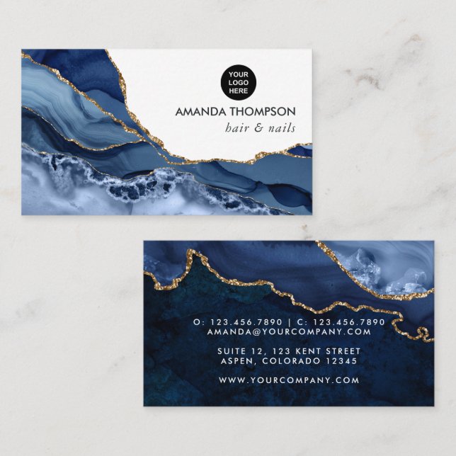 Tarjeta de visita Precious Stone Agate (Anverso / Reverso)