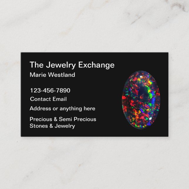 Tarjeta De Visita Precious Stone Jeweler Jewelry Theme Card (Anverso)
