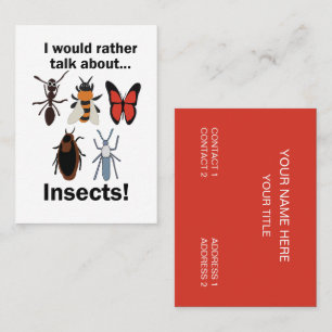 Tarjeta De Visita Preferiría hablar sobre entomólogos insectos