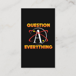 Tarjeta De Visita Pregunta del átomo de la ciencia del ateísmo tod