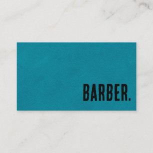 Tarjeta De Visita Premier Barber de cuero falso negro
