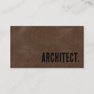 Tarjeta De Visita Premier Brown Arquitecto Cuero Sintético