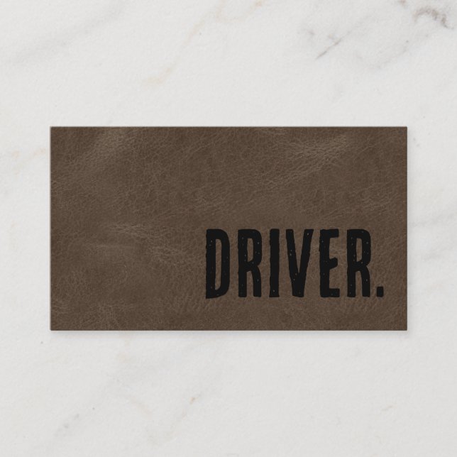 Tarjeta De Visita Premier Brown Faux Leather Conductor (Anverso)