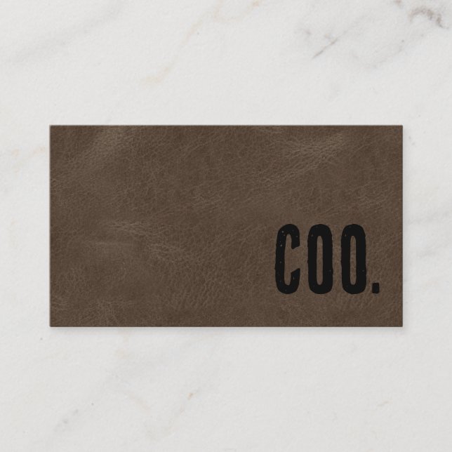 Tarjeta De Visita Premier Brown Faux Leather COO (Anverso)