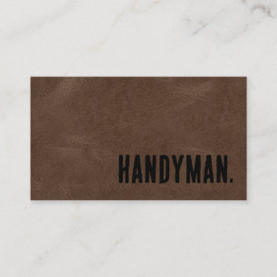 Tarjeta De Visita Premier Brown Faux Leather Handyman