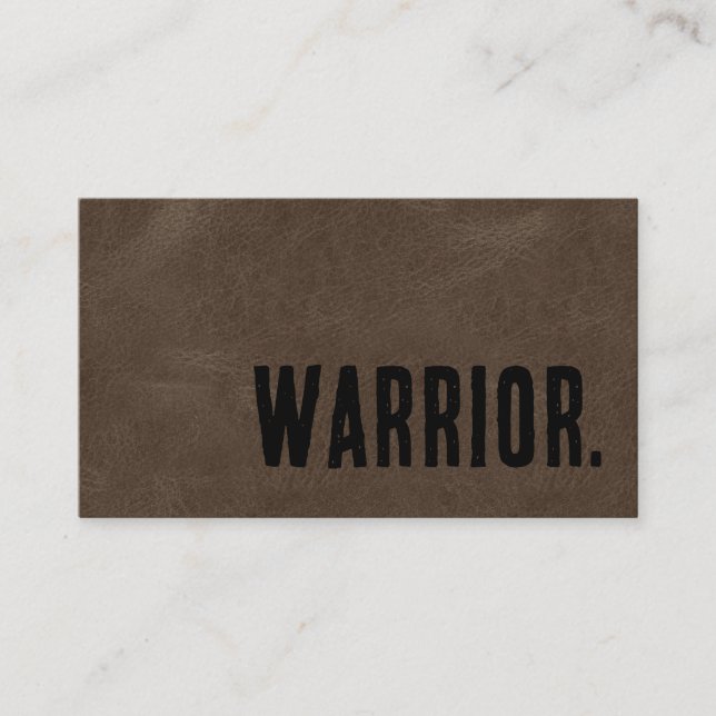 Tarjeta De Visita Premier Brown Faux Leather Martial (Anverso)