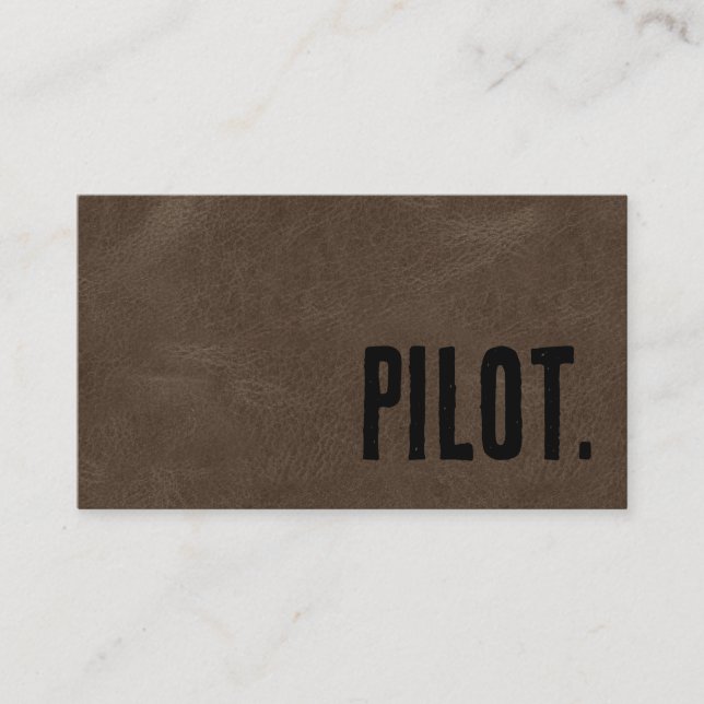 Tarjeta De Visita Premier Brown Faux Leather Pilot (Anverso)