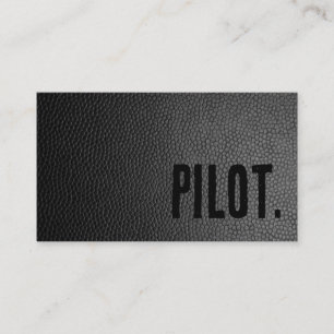 Tarjeta De Visita Premier Faux Cuero Negro Piloto