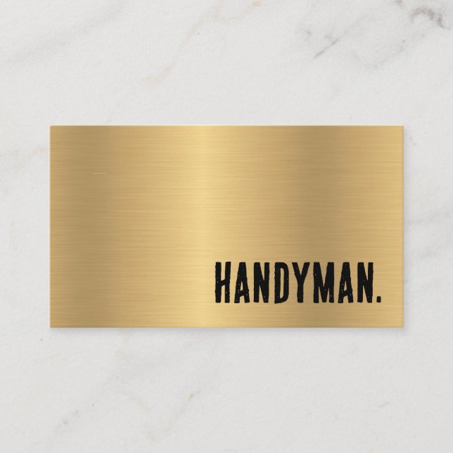 Tarjeta De Visita Premier Faux Gold Handyman (Anverso)