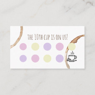 Tarjeta De Visita premio de fidelidad cafetería de café de café d