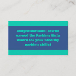 Tarjeta De Visita Premio Parking Ninja