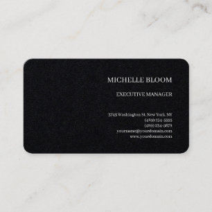 Tarjeta De Visita Premium Black Modern Plain Simple Minimalista