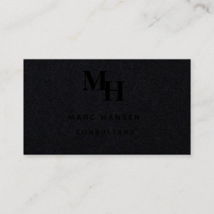 Tarjeta De Visita Premium Black Monogram Modern Luxury Business Card