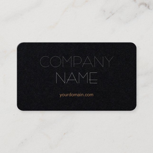 Tarjeta De Visita Premium Black Trendy Stylish Company Name (Anverso)