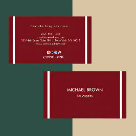 Tarjeta De Visita Premium Burgundy Gold Business Card Set