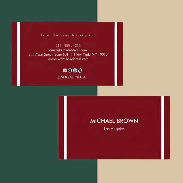 Tarjeta De Visita Premium Burgundy Gold Business Card Set (Subido por el creador)