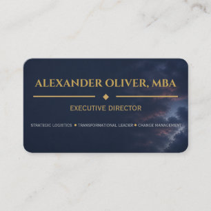 Tarjeta De Visita Premium Business Blue y Gold Executive