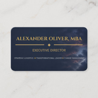 Tarjeta De Visita Premium Business Blue y Gold Executive